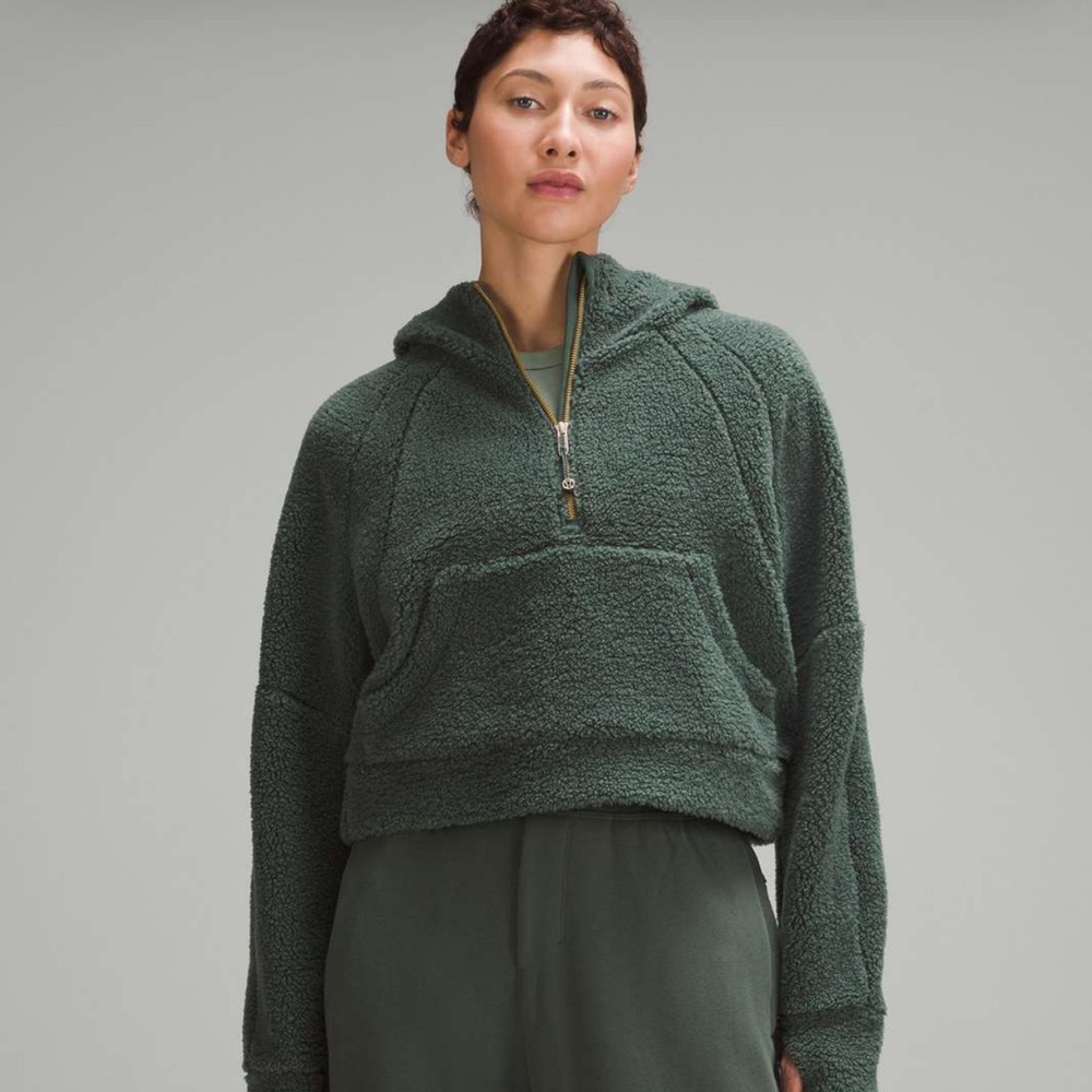 lululemon athletica Forest Green Sherpa Half-Zip Hoodie